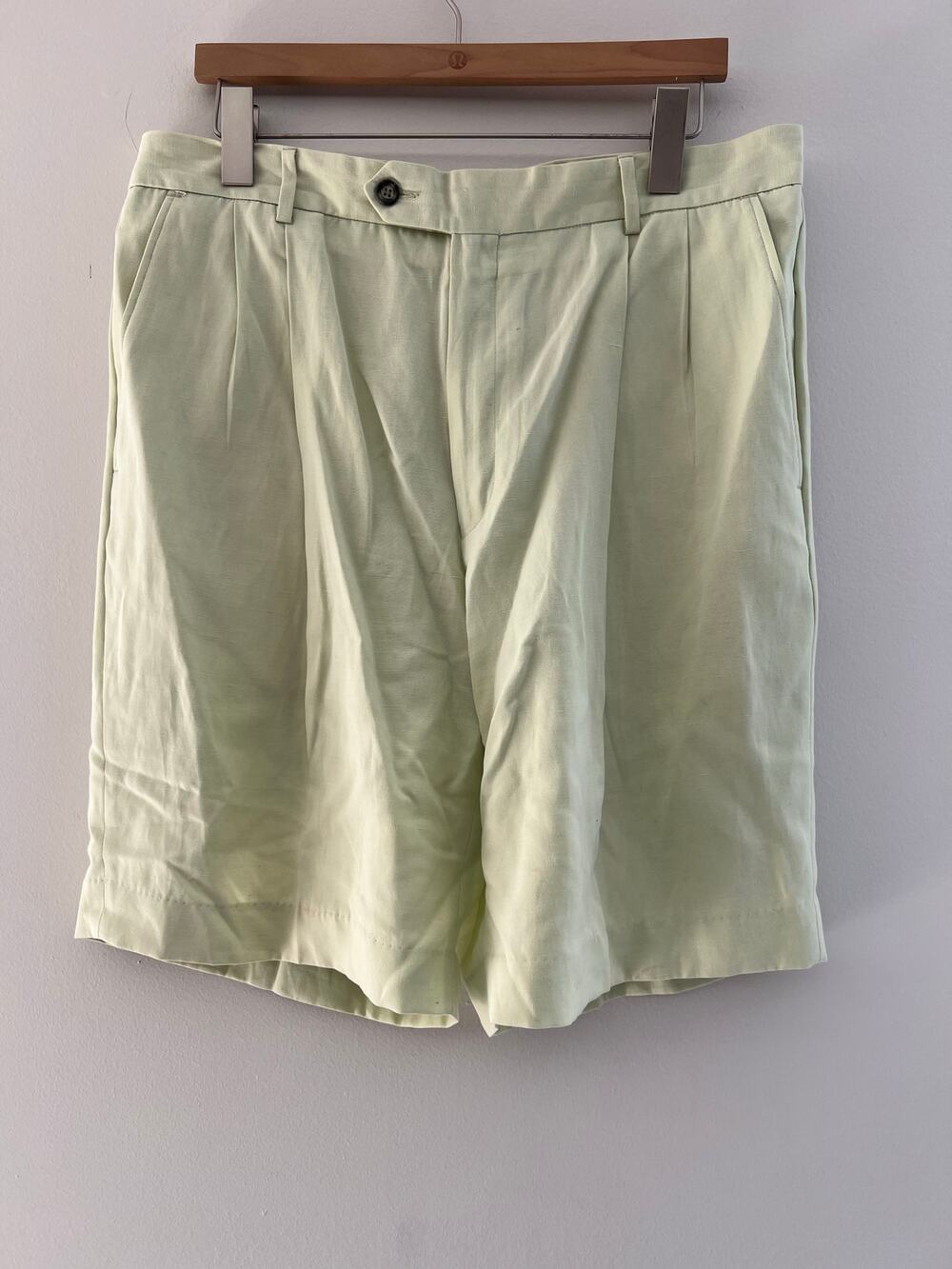 Ballin John Craig Relax Golf Shorts Tencel Linen Silk Light Green Size 36 SG